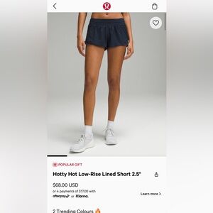 Hotty hot low rise lululemon shorts
